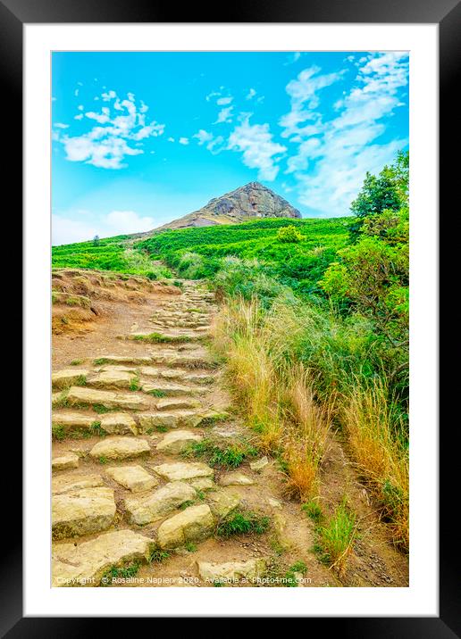 Climbing Roseberry Topping North Yorkshire Framed Mounted Print by Rosaline Napier