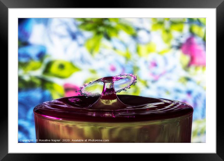 Water drop collision Framed Mounted Print by Rosaline Napier