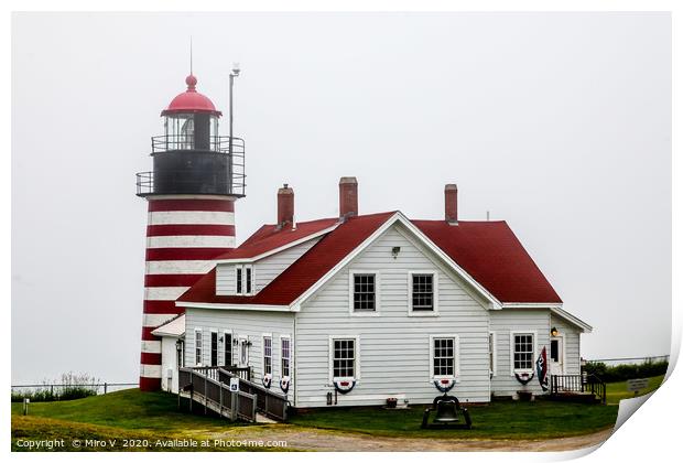 West Quoddy lighthouse Print by Miro V