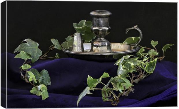 CANDLE HOLDER WITH IVY  Canvas Print by Tony Sharp LRPS CPAGB