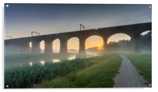 Dutton viaduct sunrise Acrylic by Lukasz Lukomski