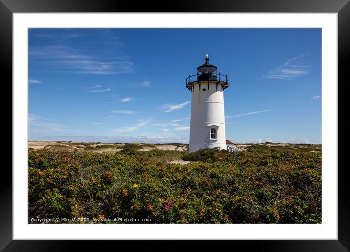Race Point lighthouse in Provincetown Framed Mounted Print by Miro V