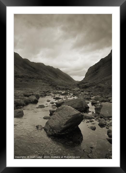 Rocks,Llanberis Pass. Framed Mounted Print by mark baker