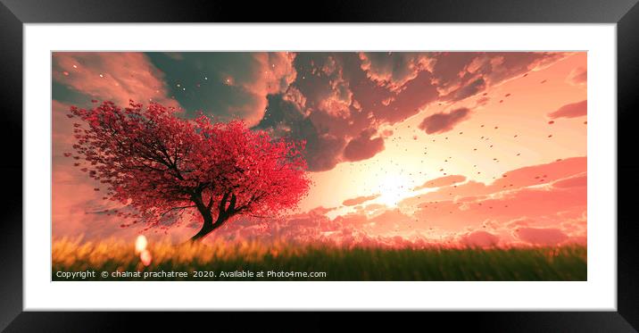 Garden of heaven,Background of sakura tree flower  Framed Mounted Print by chainat prachatree