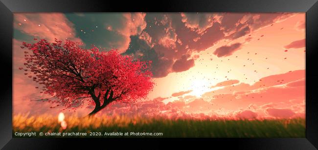 Garden of heaven,Background of sakura tree flower  Framed Print by chainat prachatree