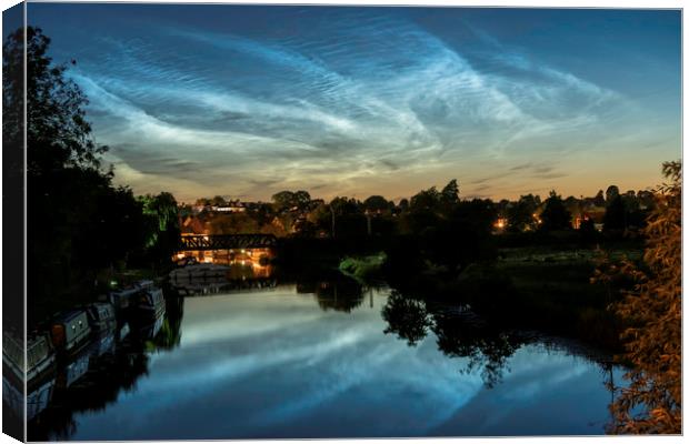 Noctilucent cloud over the River Great Ouse, Ely,  Canvas Print by Andrew Sharpe