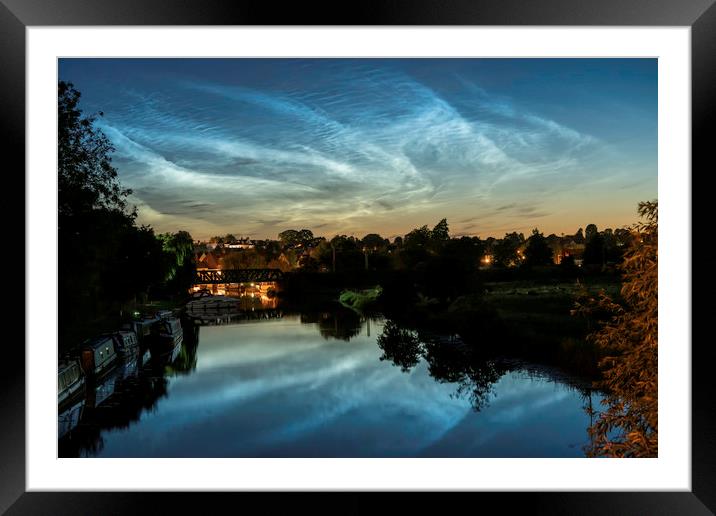 Noctilucent cloud over the River Great Ouse, Ely,  Framed Mounted Print by Andrew Sharpe