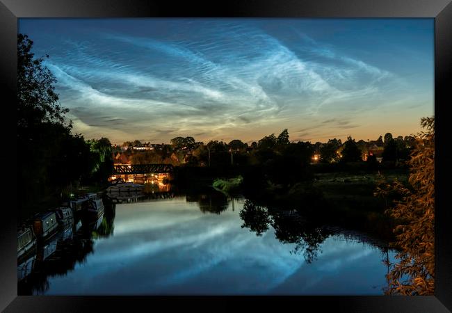 Noctilucent cloud over the River Great Ouse, Ely,  Framed Print by Andrew Sharpe