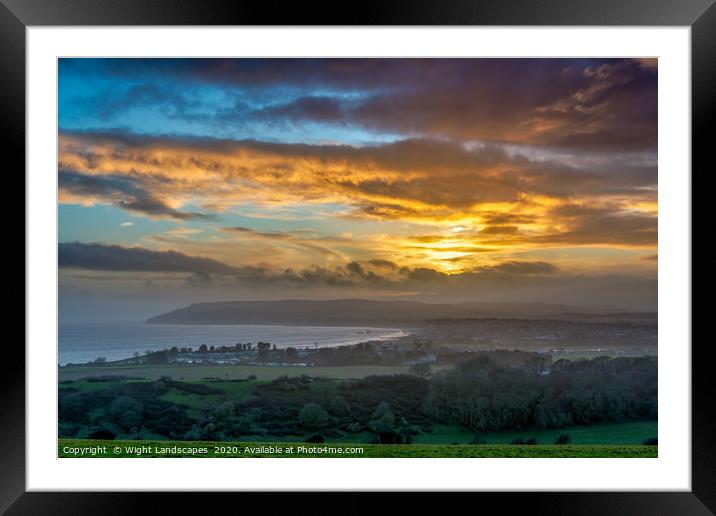 Sandown Sunset Isle Of Wight Framed Mounted Print by Wight Landscapes