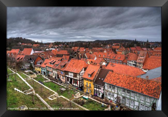 Quedlinburg Rooftops Framed Print by Rob Hawkins