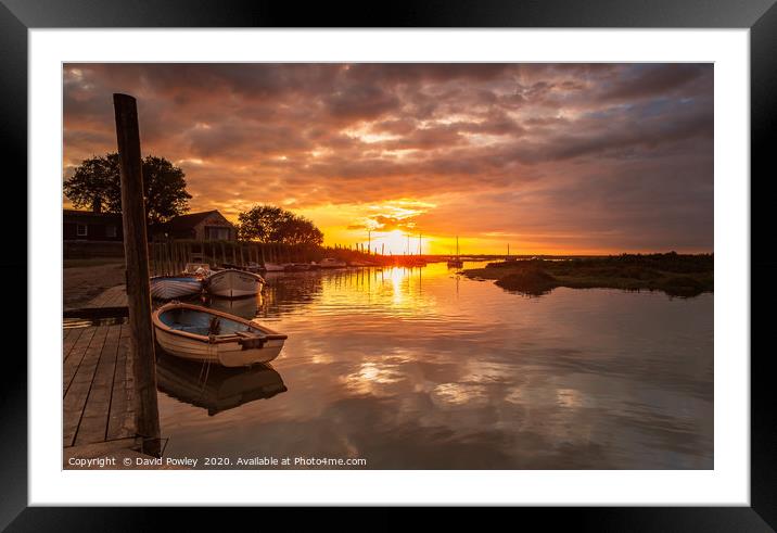 Blakeney Harbour Sunset Norfolk Framed Mounted Print by David Powley