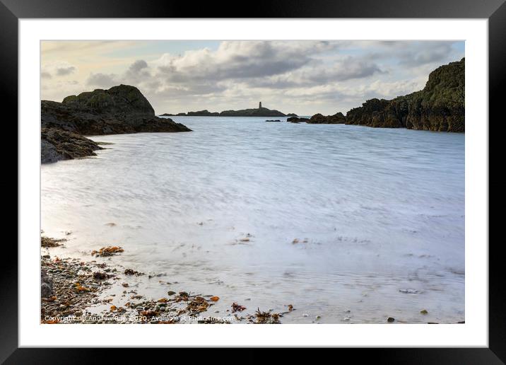 High tide at Rhoscolyn Beach Framed Mounted Print by Andrew Ray