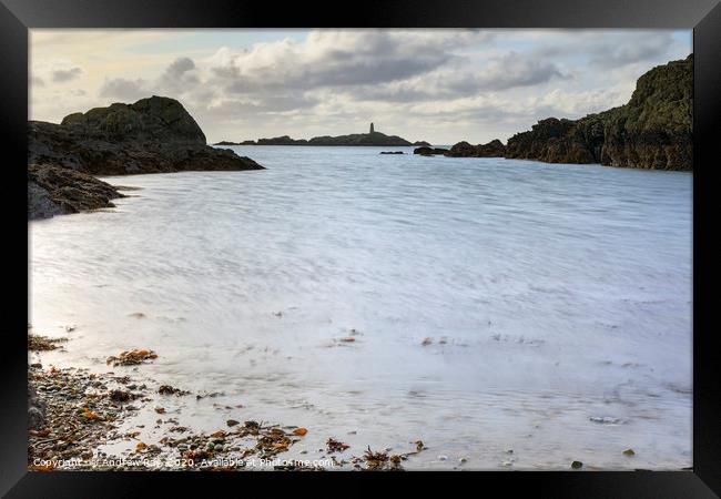 High tide at Rhoscolyn Beach Framed Print by Andrew Ray