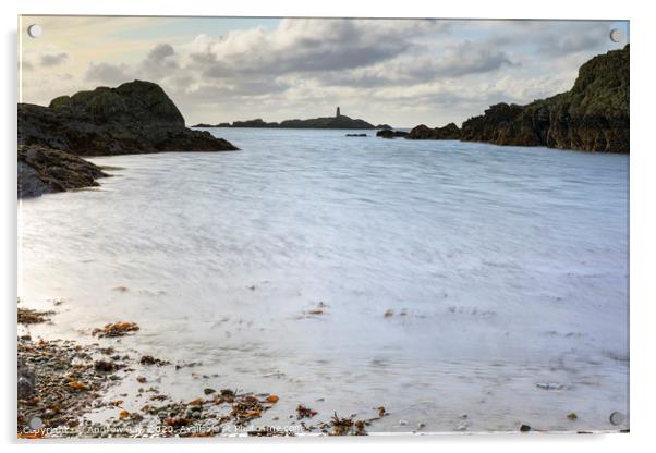 High tide at Rhoscolyn Beach Acrylic by Andrew Ray