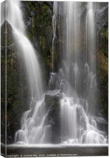 Ceunant Mawr Waterfall Canvas Print by Andrew Ray
