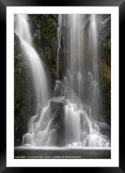 Ceunant Mawr Waterfall Framed Mounted Print by Andrew Ray