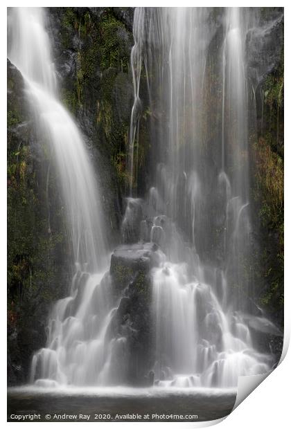 Ceunant Mawr Waterfall Print by Andrew Ray
