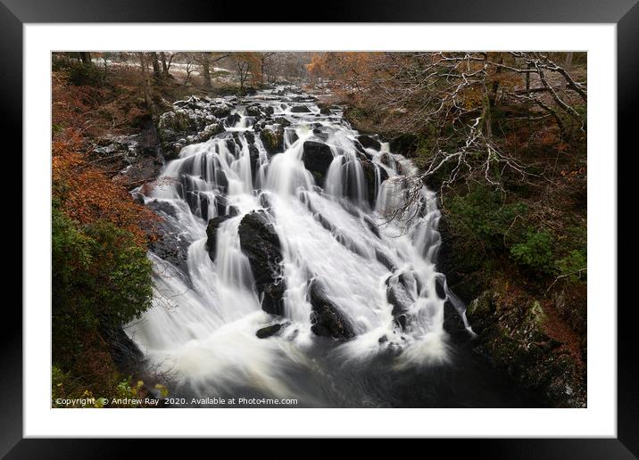 Above Swallow Falls Framed Mounted Print by Andrew Ray