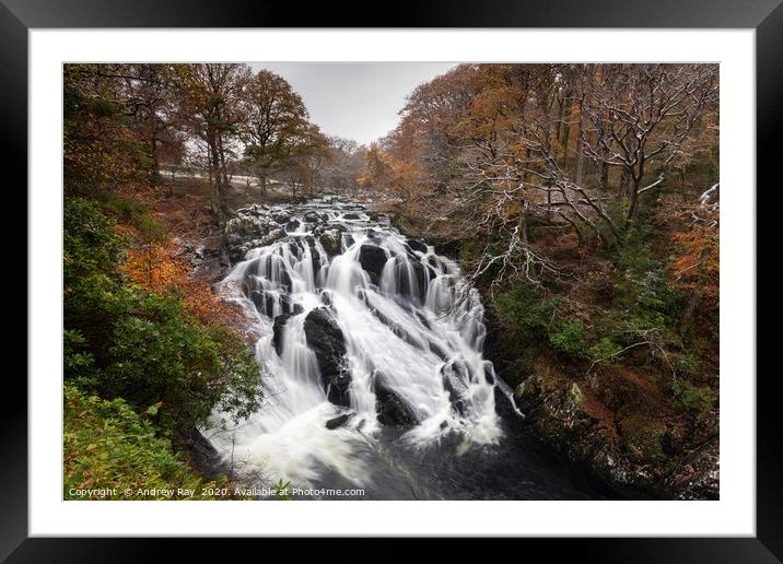 Swallow Falls (Snowdonia) Framed Mounted Print by Andrew Ray