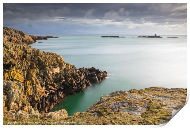 Rhoscolyn Beacon view Print by Andrew Ray