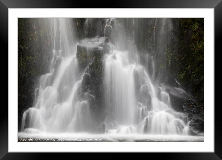 Ceunant Mawr Waterfall close up Framed Mounted Print by Andrew Ray