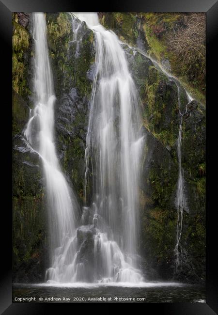 Ceunant Mawr Waterfall cascade Framed Print by Andrew Ray
