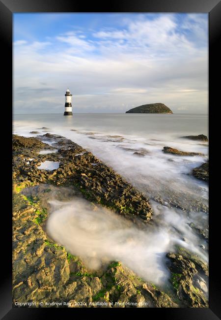 Water Swirl at Penmon Framed Print by Andrew Ray