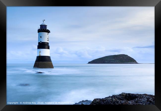 Blue Hour Penmon Lighthouse Framed Print by Andrew Ray