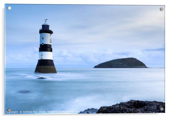 Blue Hour Penmon Lighthouse Acrylic by Andrew Ray