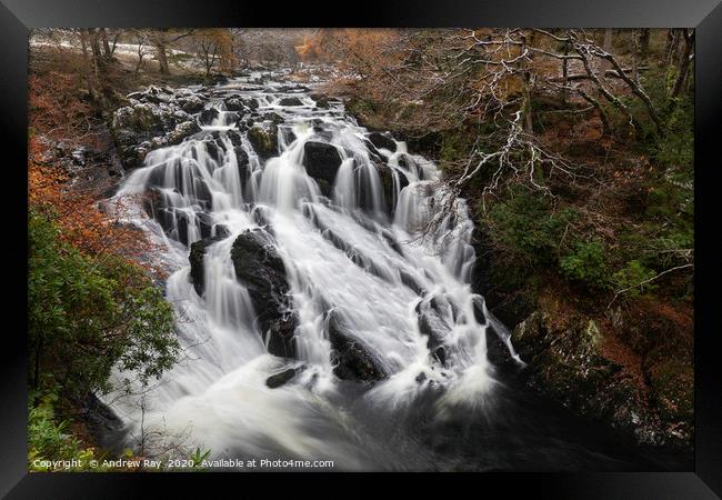 The Afon Llugwy at Swallow Falls Framed Print by Andrew Ray