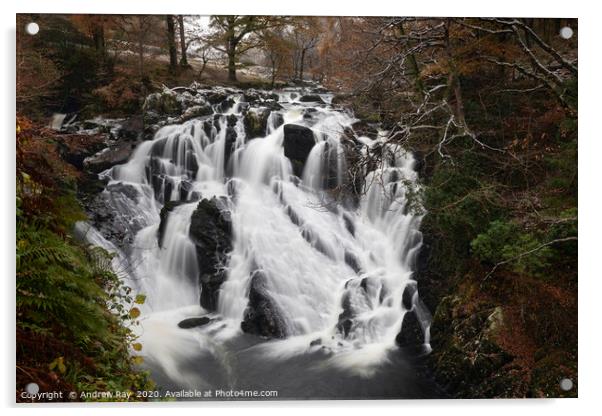 Swallow Falls on Afon Llugwy Acrylic by Andrew Ray