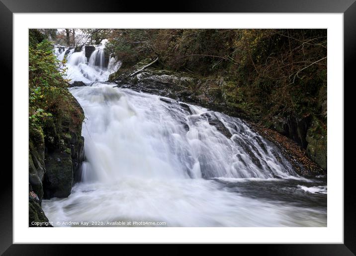 Swallow Waterfalls Framed Mounted Print by Andrew Ray