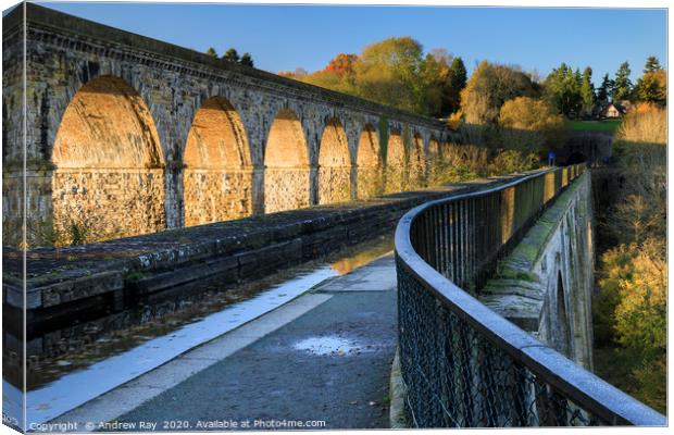Late afternoon at Chirk Aqueduct Canvas Print by Andrew Ray