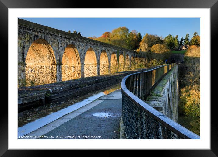 Late afternoon at Chirk Aqueduct Framed Mounted Print by Andrew Ray