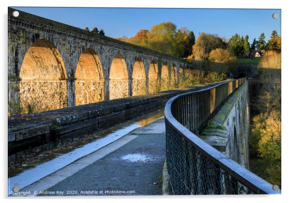 Late afternoon at Chirk Aqueduct Acrylic by Andrew Ray