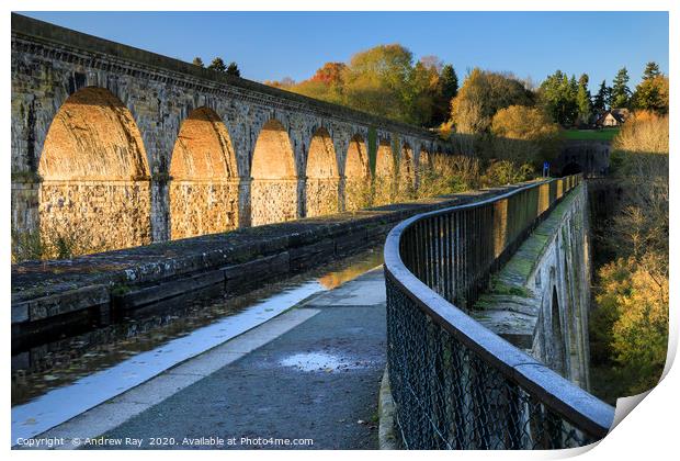 Late afternoon at Chirk Aqueduct Print by Andrew Ray