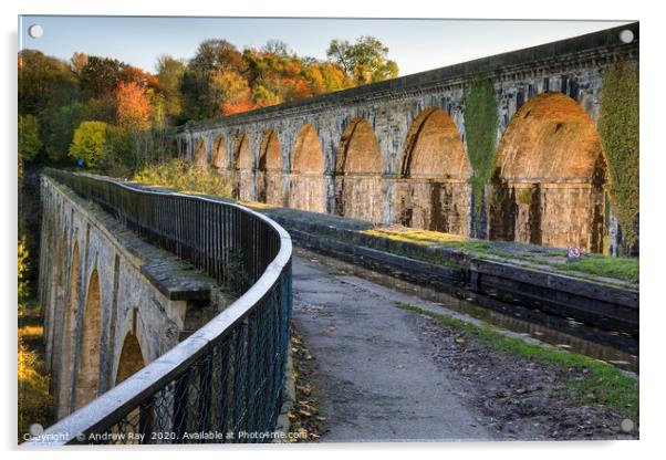 Chirk Aqueduct and Viaduct Acrylic by Andrew Ray