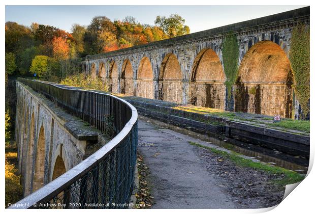Chirk Aqueduct and Viaduct Print by Andrew Ray