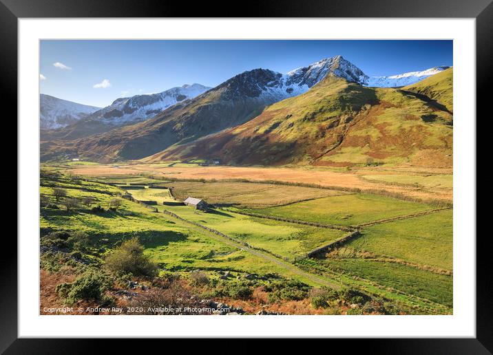 Snowdonia Valley Framed Mounted Print by Andrew Ray