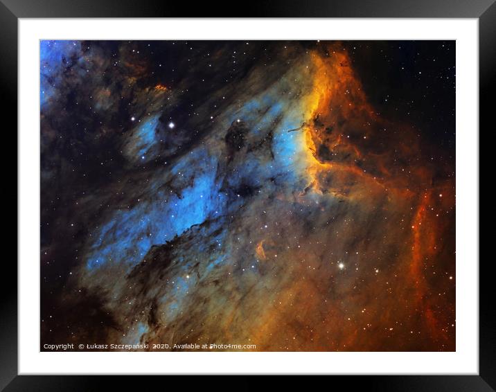 PelicanNebula in the constellation of Cygnus Framed Mounted Print by Łukasz Szczepański