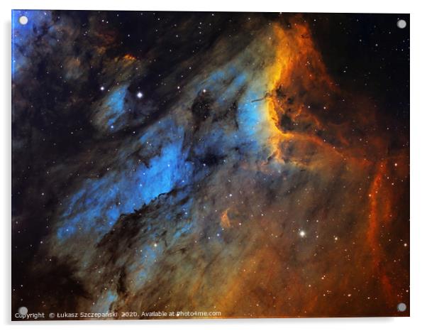 PelicanNebula in the constellation of Cygnus Acrylic by Łukasz Szczepański