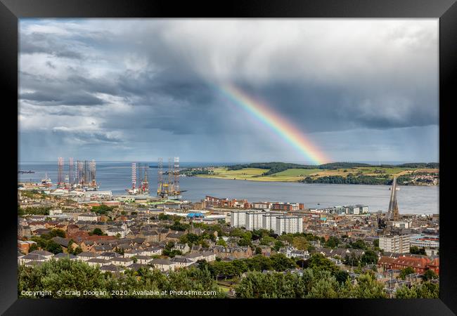 Dundee City Rainbow Framed Print by Craig Doogan