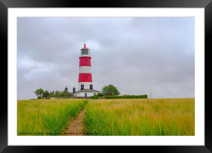 Happisburgh lighthouse, Norfolk Framed Mounted Print by Chris Yaxley