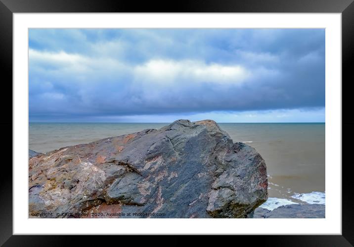 Erosion prevention, Happisburgh beach Framed Mounted Print by Chris Yaxley