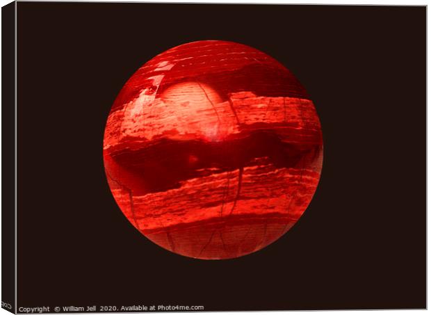 Red jasper orb with terrestrial features Canvas Print by William Jell