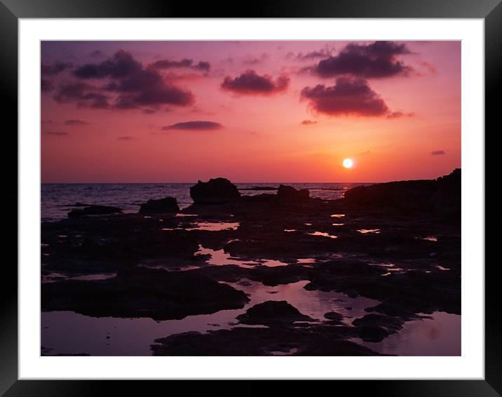 Rock Pools Of Agios Georgios Framed Mounted Print by Aj’s Images