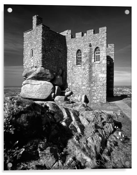 Carn Brea Castle Acrylic by Darren Galpin