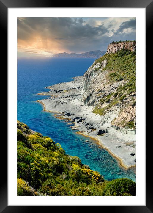 vertical shot of the coast in Bosa, Italy Framed Mounted Print by federico stevanin