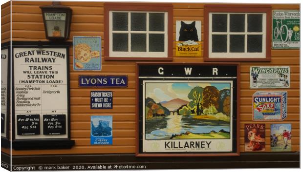 Railway signs. Canvas Print by mark baker