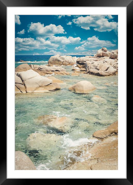 magnificent glimpse of the sea in Sardinia Framed Mounted Print by federico stevanin